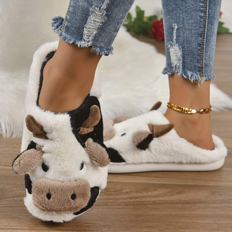 Soft Cow Slippers for Women -  - Leather Work Flats recension och pris