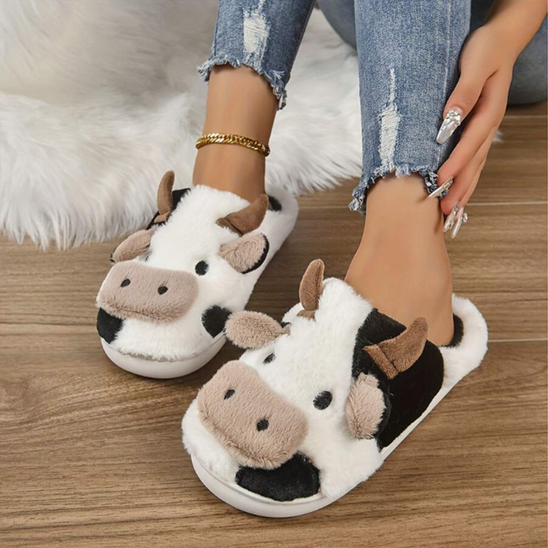 Soft Cow Slippers for Women -  - Leather Work Flats recension och pris