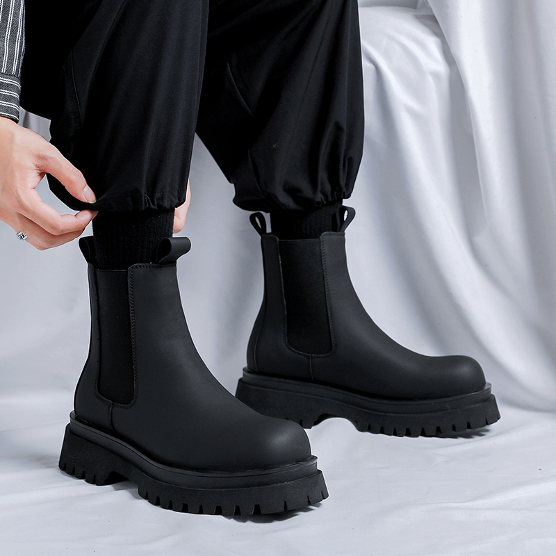 2026 Platform Black High Top B - Leather Work Flats recension och pris