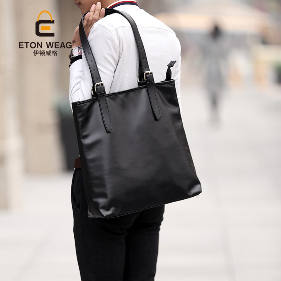 【New Arrival】Men's Large Leath - Leather Work Bag Laptop recension och pris