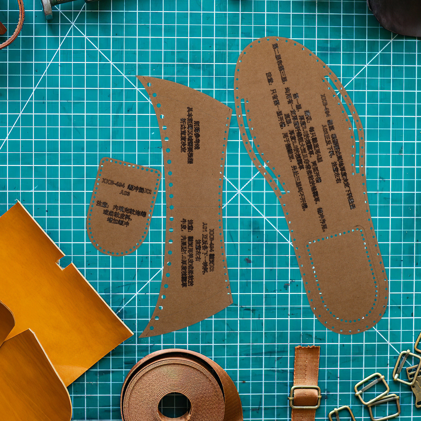 1Set Slipper Pattern Kraft Pap - Leatherwork Free Patterns recension och pris