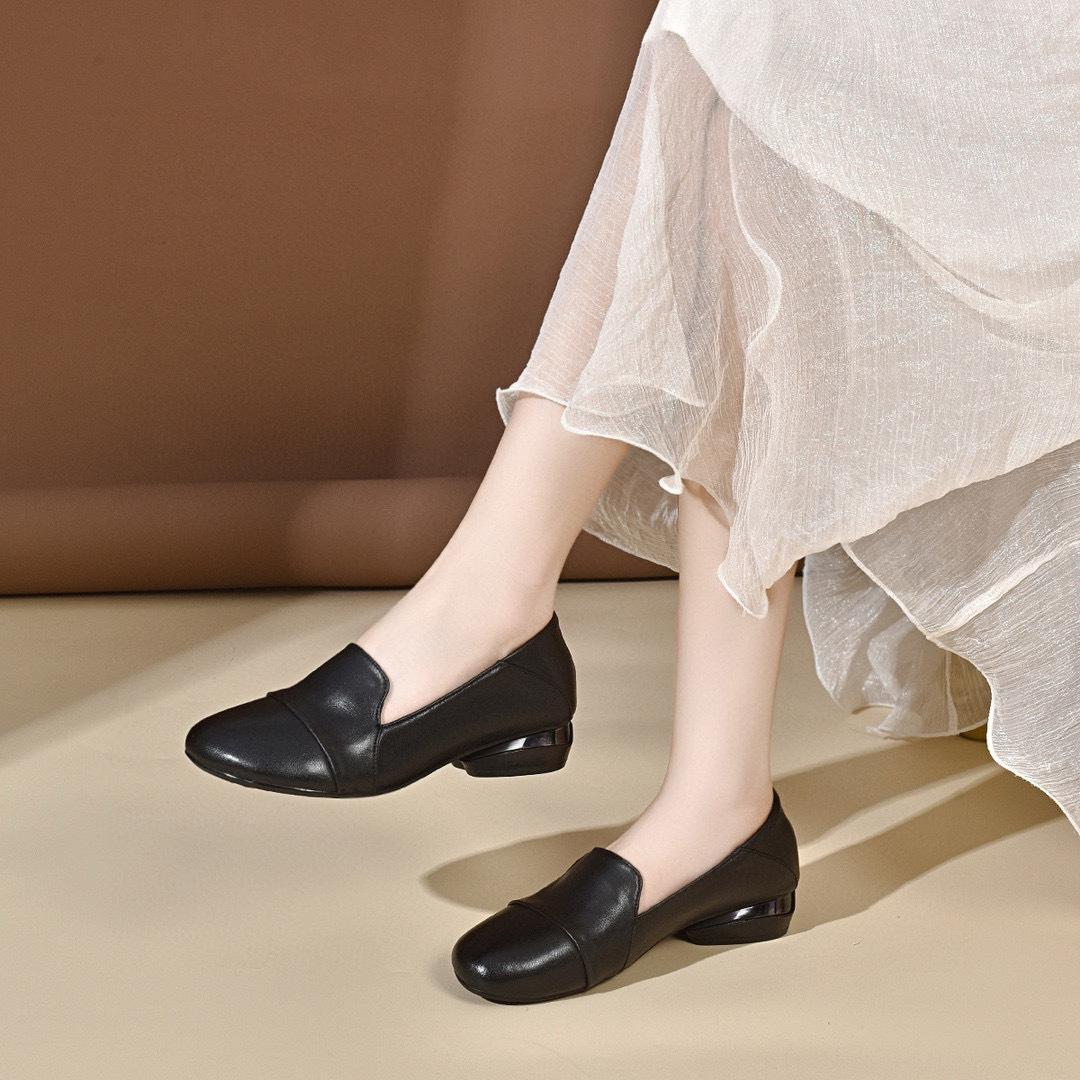 Women's shoes 2026 autumn low  - Leather Work Women Shoes recension och pris