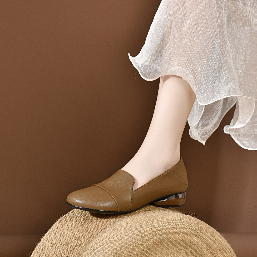 Women's shoes 2026 autumn low  - Leather Work Women Shoes recension och pris