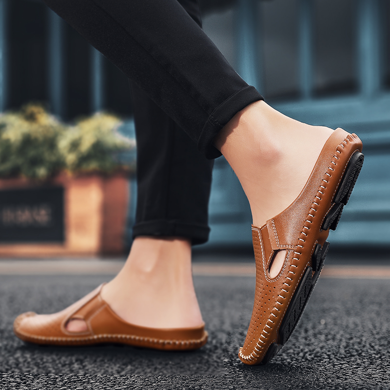 Half Slipper for Men Sandals 2 - Leather Work Flats recension och pris