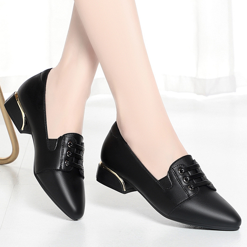 All Match Pointed Toe Breathab - Leather Work Women Shoes recension och pris