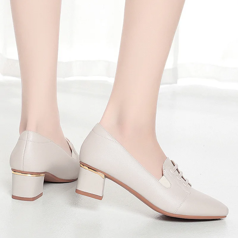 All Match Pointed Toe Breathab - Leather Work Women Shoes recension och pris