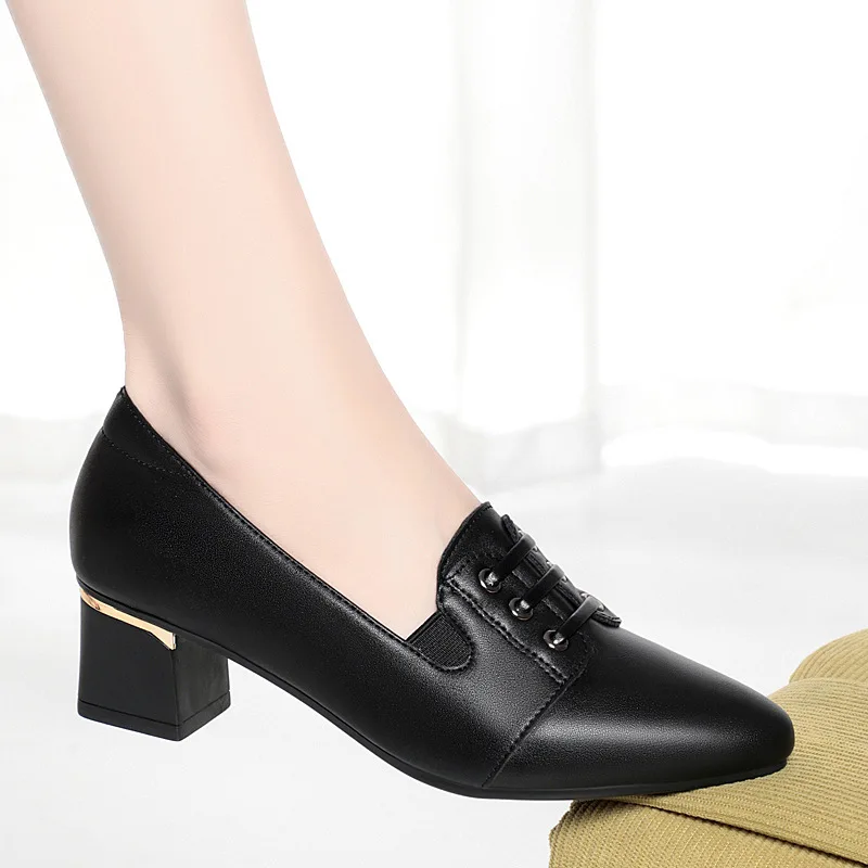 All Match Pointed Toe Breathab - Leather Work Women Shoes recension och pris